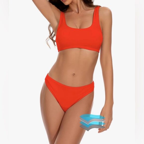Other - Beautikini Period Swimwear Two Piece Bikini Swimsuit Tangerine Orange S NWT